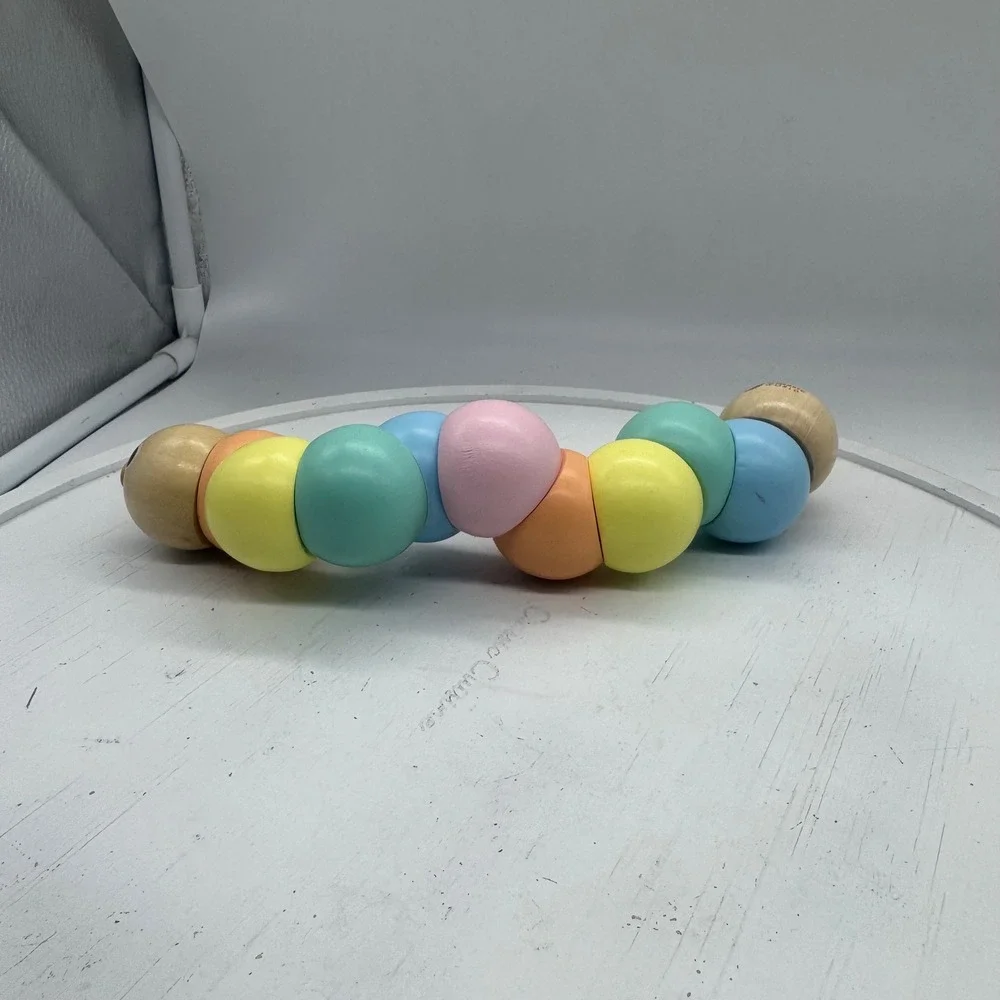 Classic World Wooden Caterpillar Toy Flexible Pastel Twistable Sensory Toddler